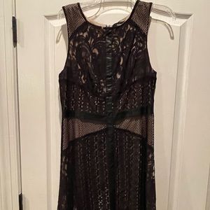 Black lace with cream underlay holiday dress size large